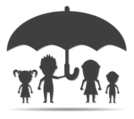 dolls family protected double shadow icon vectorのイラスト素材