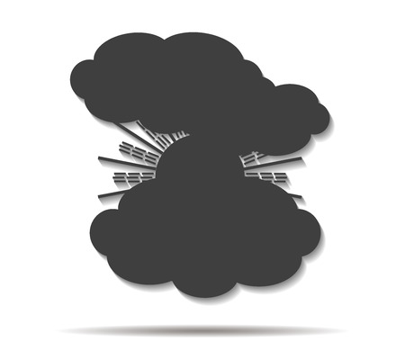 clouds and sun drawn painted icon vectorのイラスト素材
