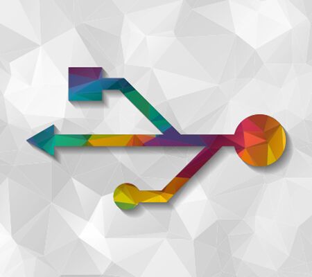 usb low polyのイラスト素材