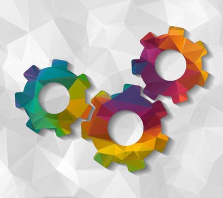 gears low polyのイラスト素材
