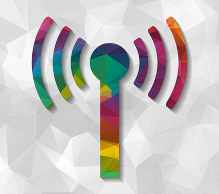 wifi low polyのイラスト素材