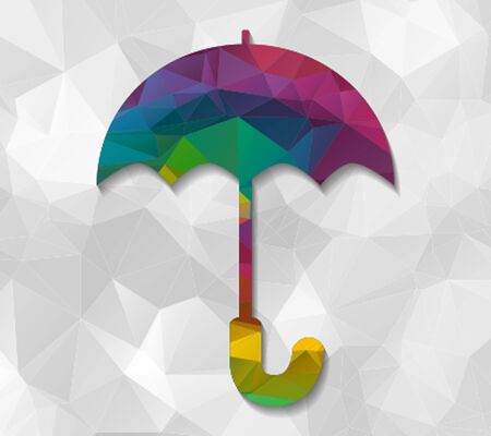 umbrella low polyのイラスト素材