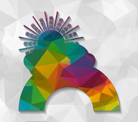 rainbow low polyのイラスト素材