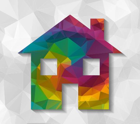 house low polyのイラスト素材