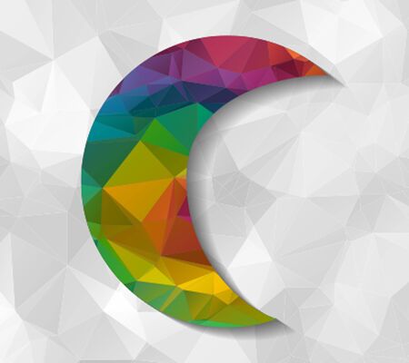 moon low polyのイラスト素材