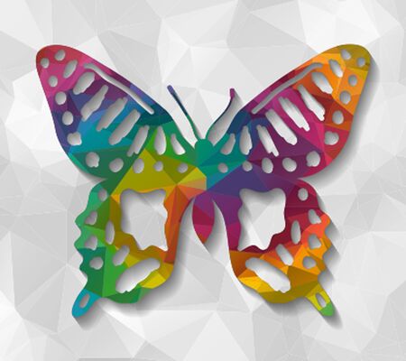 butterfly beauty low polyのイラスト素材