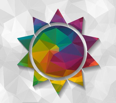 abstract sun low polyのイラスト素材