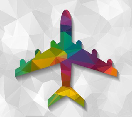 airplane low polyのイラスト素材