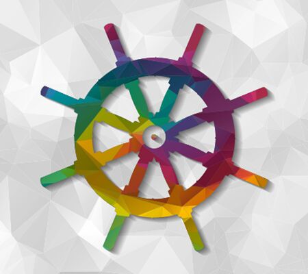 rudder low polyのイラスト素材