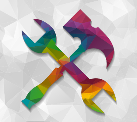 hammer and spanner low polyのイラスト素材