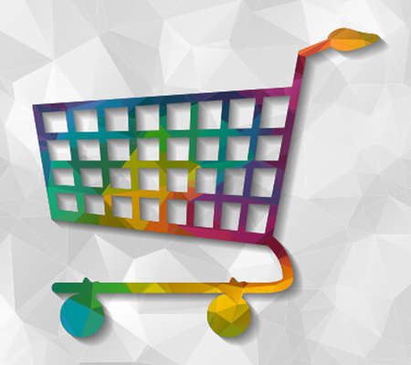 shopping cart low polyのイラスト素材