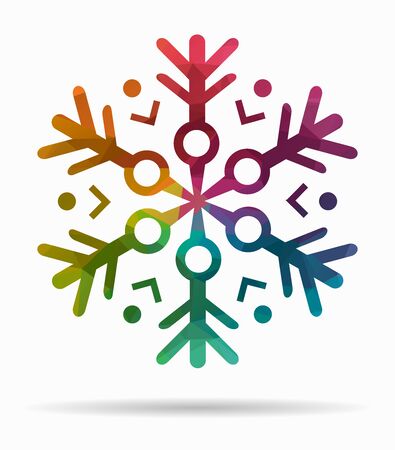 abstract snowflake poly iconのイラスト素材