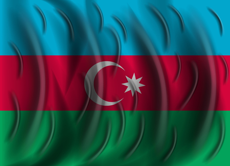 azerbaijan wind flagのイラスト素材