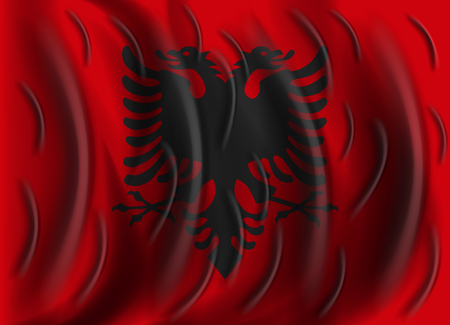 albania wind flagのイラスト素材