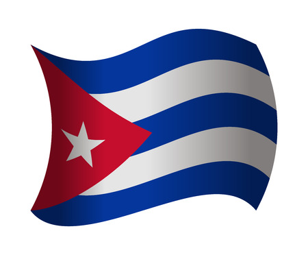 cuba flag waving in the windのイラスト素材