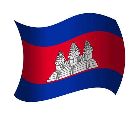 cambodia flag waving in the windのイラスト素材