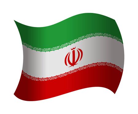 iran flag waving in the windのイラスト素材