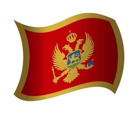 montenegro flag waving in the windのイラスト素材