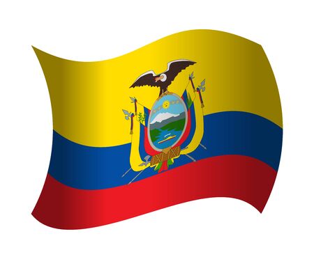 ecuador flag waving in the windのイラスト素材