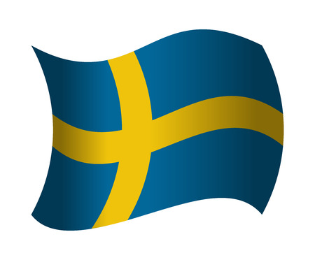 sweden flag waving in the windのイラスト素材