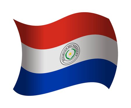 paraguay flag waving in the windのイラスト素材