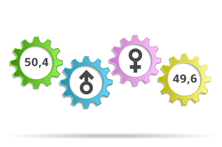 background percentage men and womenのイラスト素材