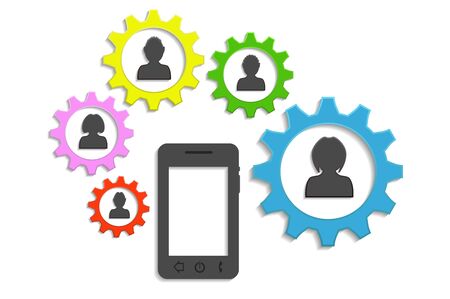 background smartphone and peopleのイラスト素材