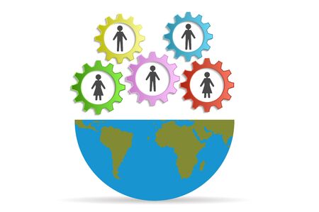 people operating the worldのイラスト素材