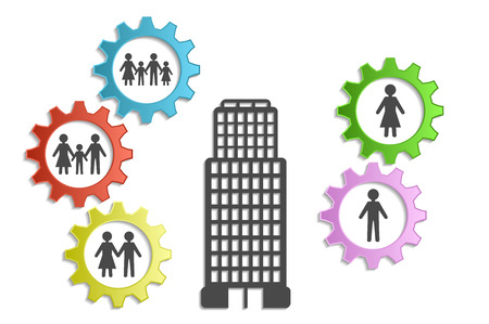 housing and family backgroundのイラスト素材