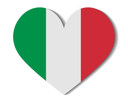 heart flag italyのイラスト素材