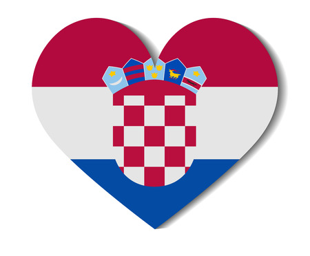 heart flag croatiaのイラスト素材