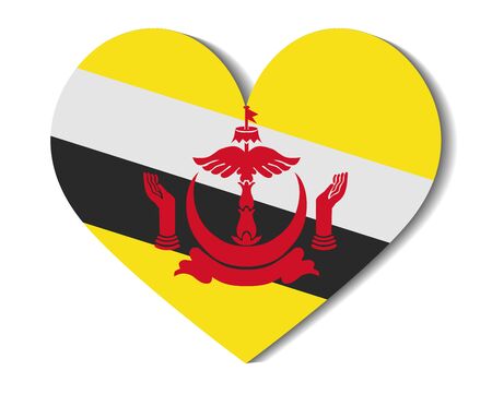 heart flag bruneiのイラスト素材