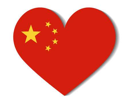 heart flag chinaのイラスト素材