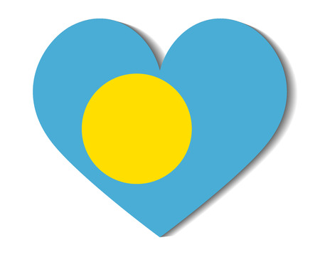 heart flag palauのイラスト素材