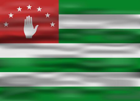 realistic flag abkhaziaのイラスト素材