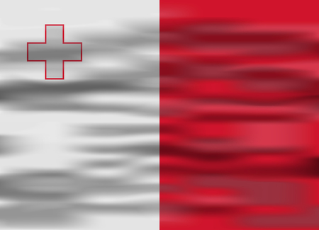 realistic flag maltaのイラスト素材