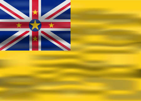 realistic flag niueのイラスト素材