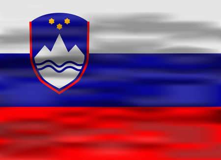 realistic flag sloveniaのイラスト素材