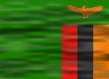 realistic flag zambiaのイラスト素材