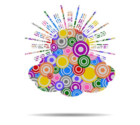 cloudy circles icon vectorのイラスト素材