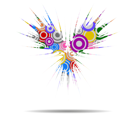 abstract wings circles icon vectorのイラスト素材