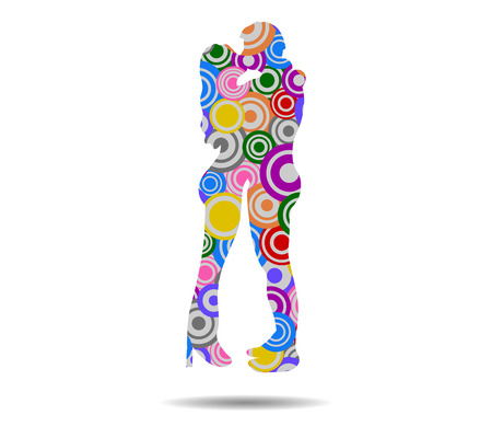 kissing couple circles icon vectorのイラスト素材