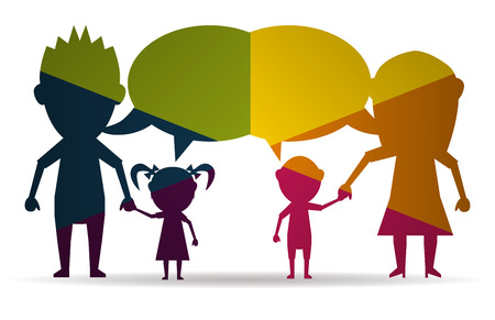 talking dolls family multicolor icon vectorのイラスト素材