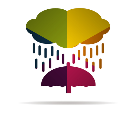 rain multicolor icon vectorのイラスト素材