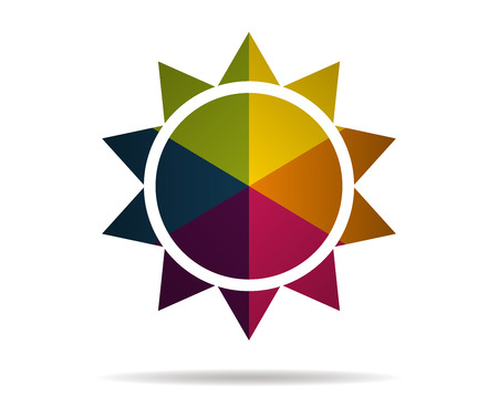 abstract sun multicolor icon vectorのイラスト素材