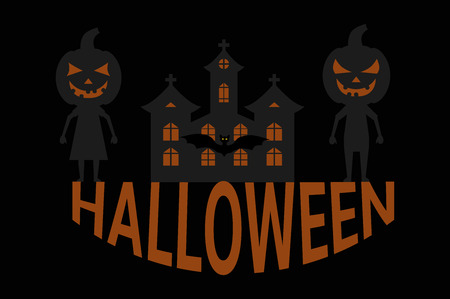 background classic halloween on black backgroundのイラスト素材