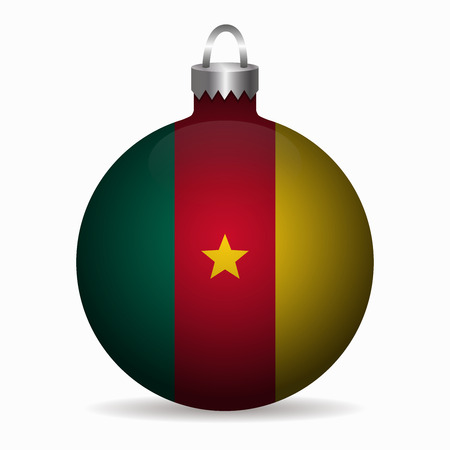cameroon flag christmas ball vectorのイラスト素材