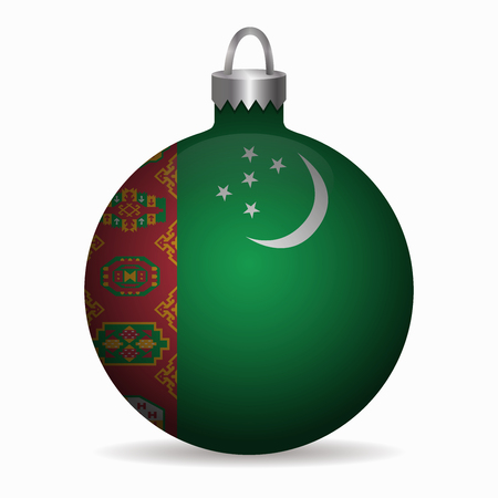 turkmenistan flag christmas ball vectorのイラスト素材