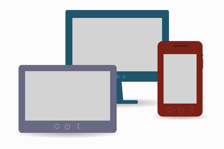 smartphone, monitor and tabletのイラスト素材