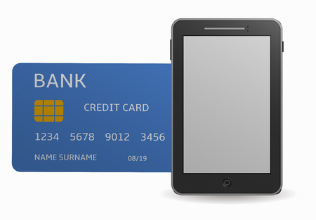 smartphone and credit cardのイラスト素材